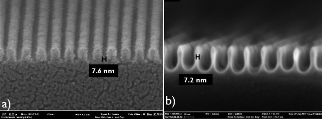 Electron microscope image of nanoimprint template